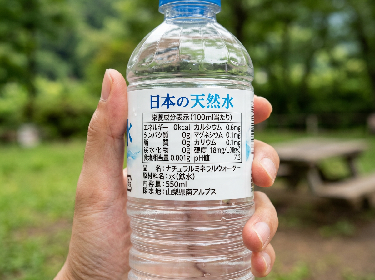 天然水の成分表の確認